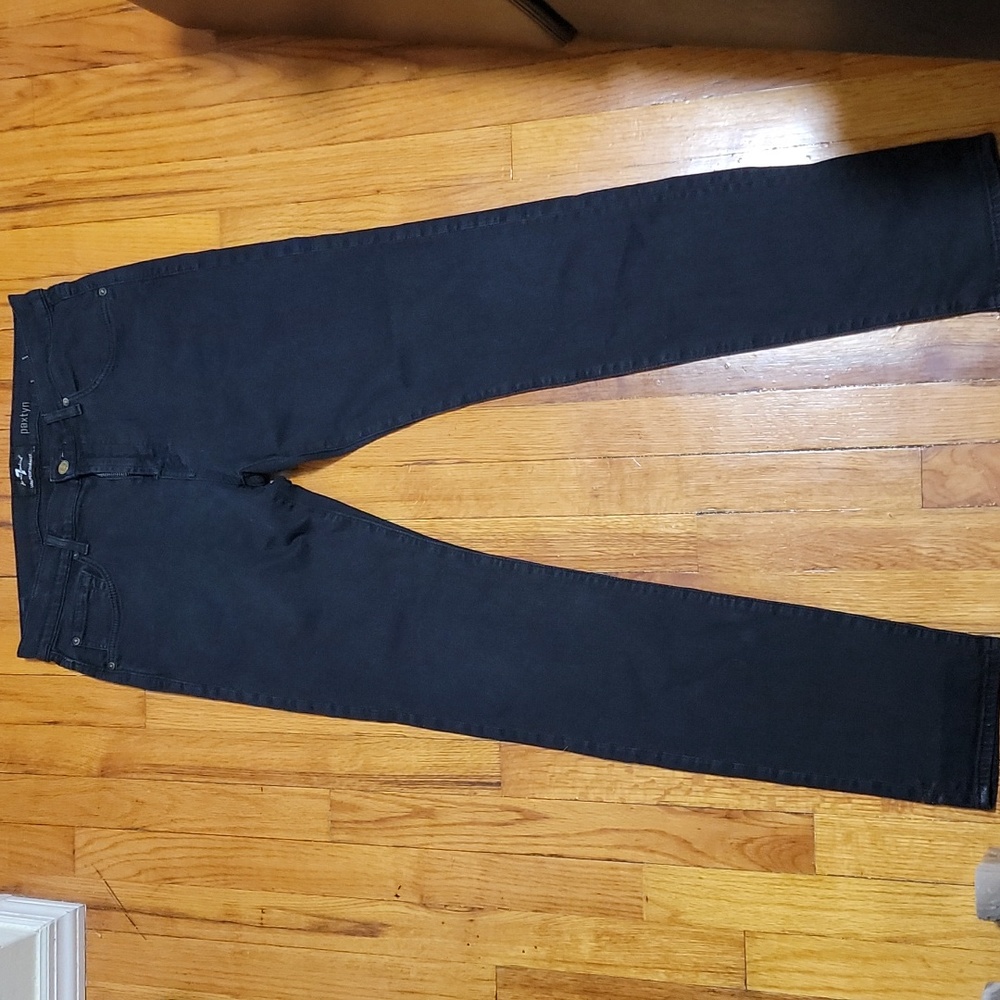 7 for All Mankind Paxtyn Skinny Fit Black Onyx Jeans sz 33